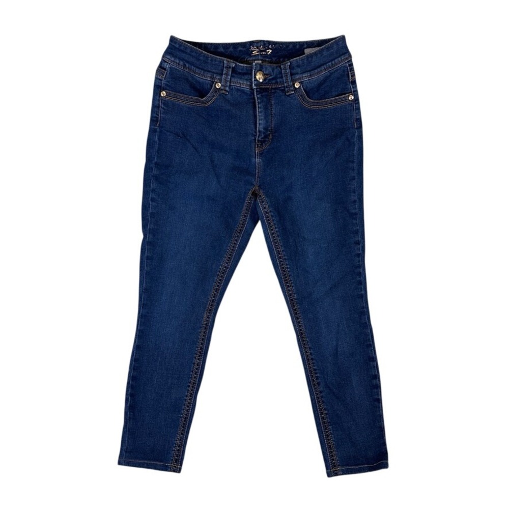 Melissa Mccarthy Seven7 Pencil Skinny Jeans Dark Wash Stretch Denim Blue Size 8
